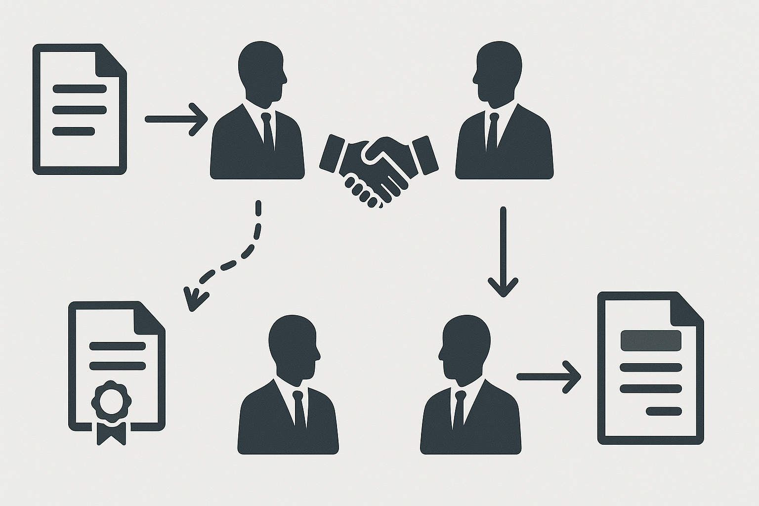 Flussdiagramm: Vom Term Sheet zum Hauptvertrag bei Startup-Investments