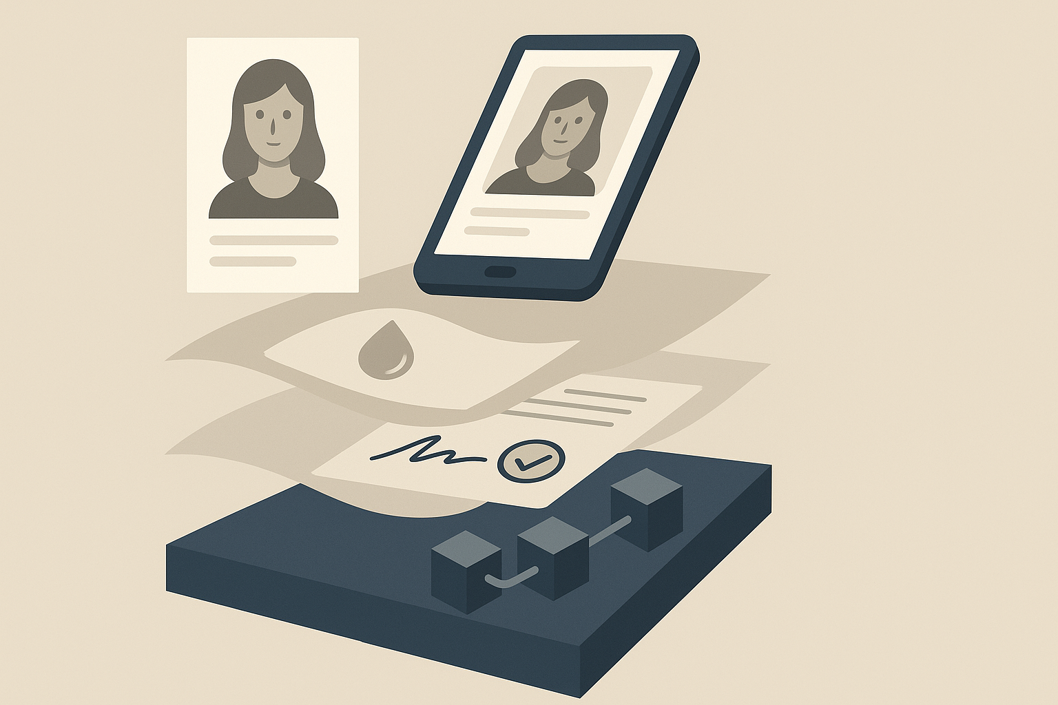 Infografik: Zusammenspiel von Provenance, Wasserzeichen, Signaturen und Blockchain zur Deepfake-Bekämpfung