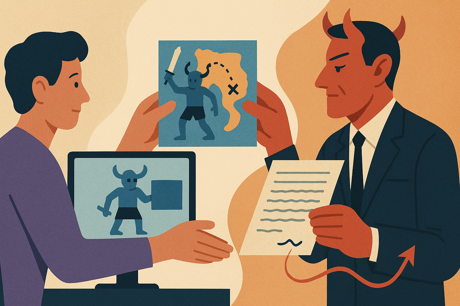 Illustration zur Übertragung von IP-Rechten in Publishing-Verträgen