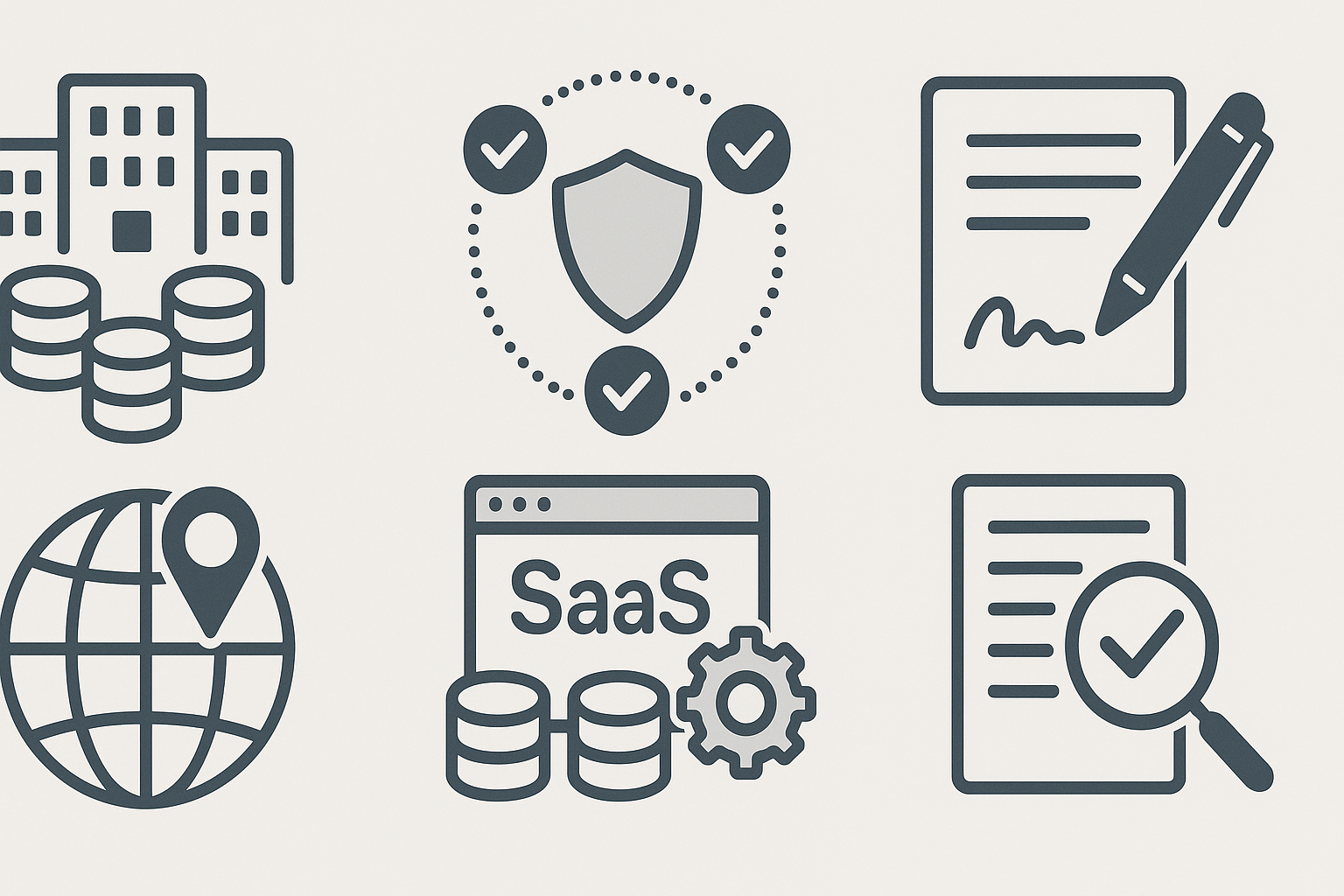 Infografik: Kernaspekte und Herausforderungen Multi-Tenant SaaS