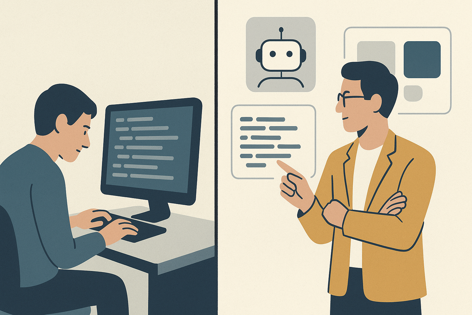 Illustration: Vom Entwickler zum KI-Orchestrator