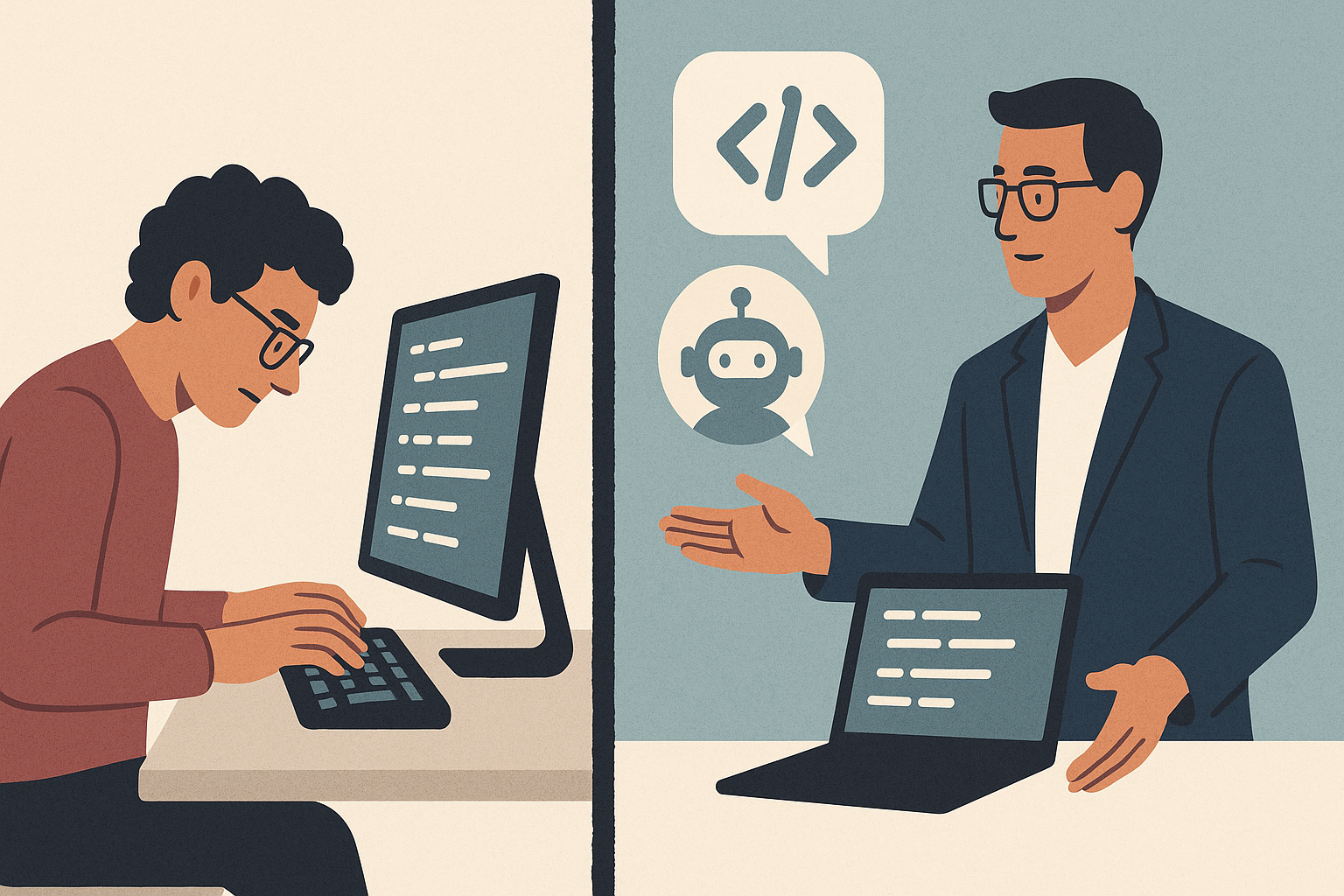 Illustration: Vom Entwickler zum KI-Orchestrator