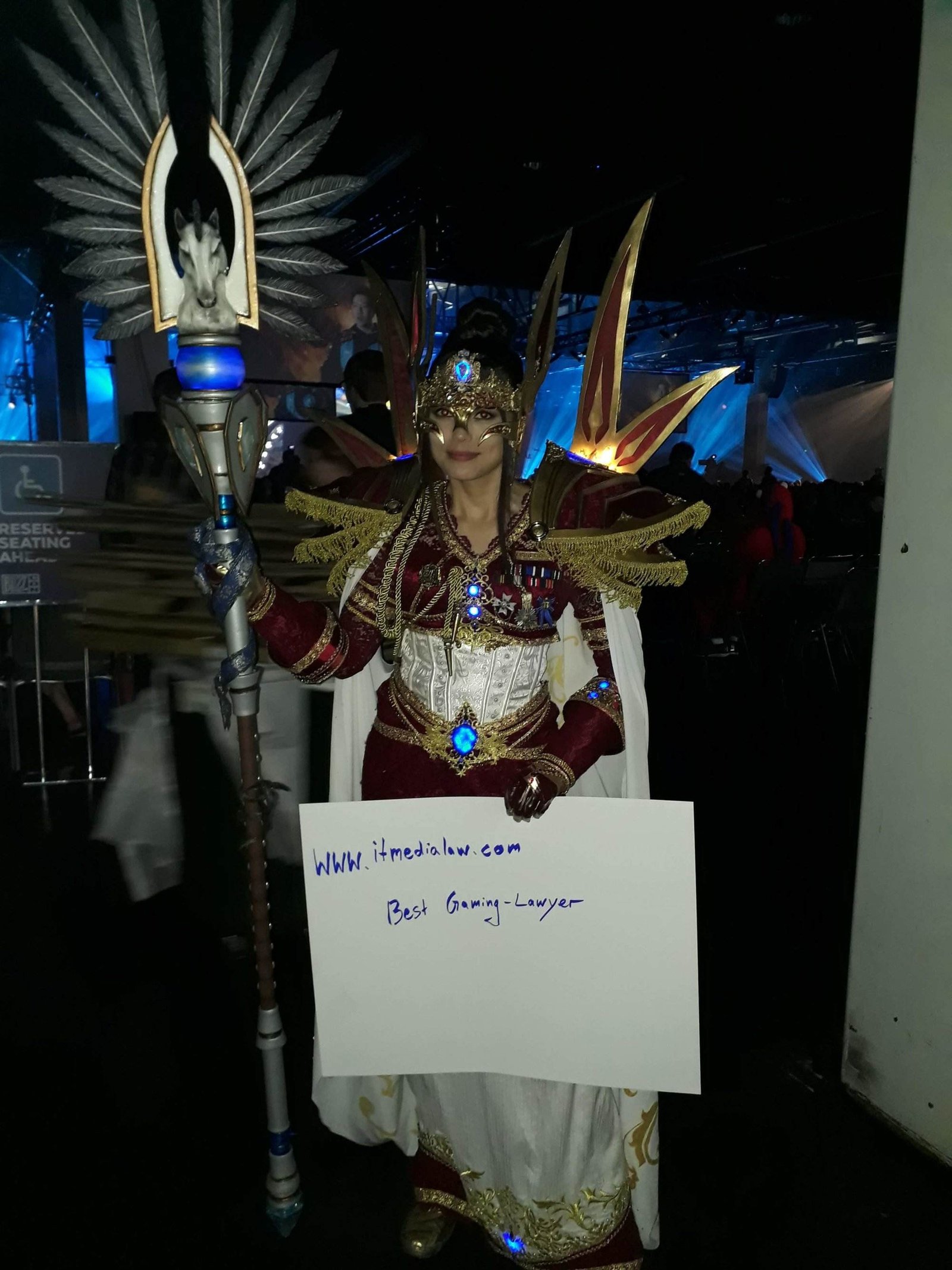 Foto von der BlizzCon mit handgeschriebenem Gruß von Mandanten an den Anwalt